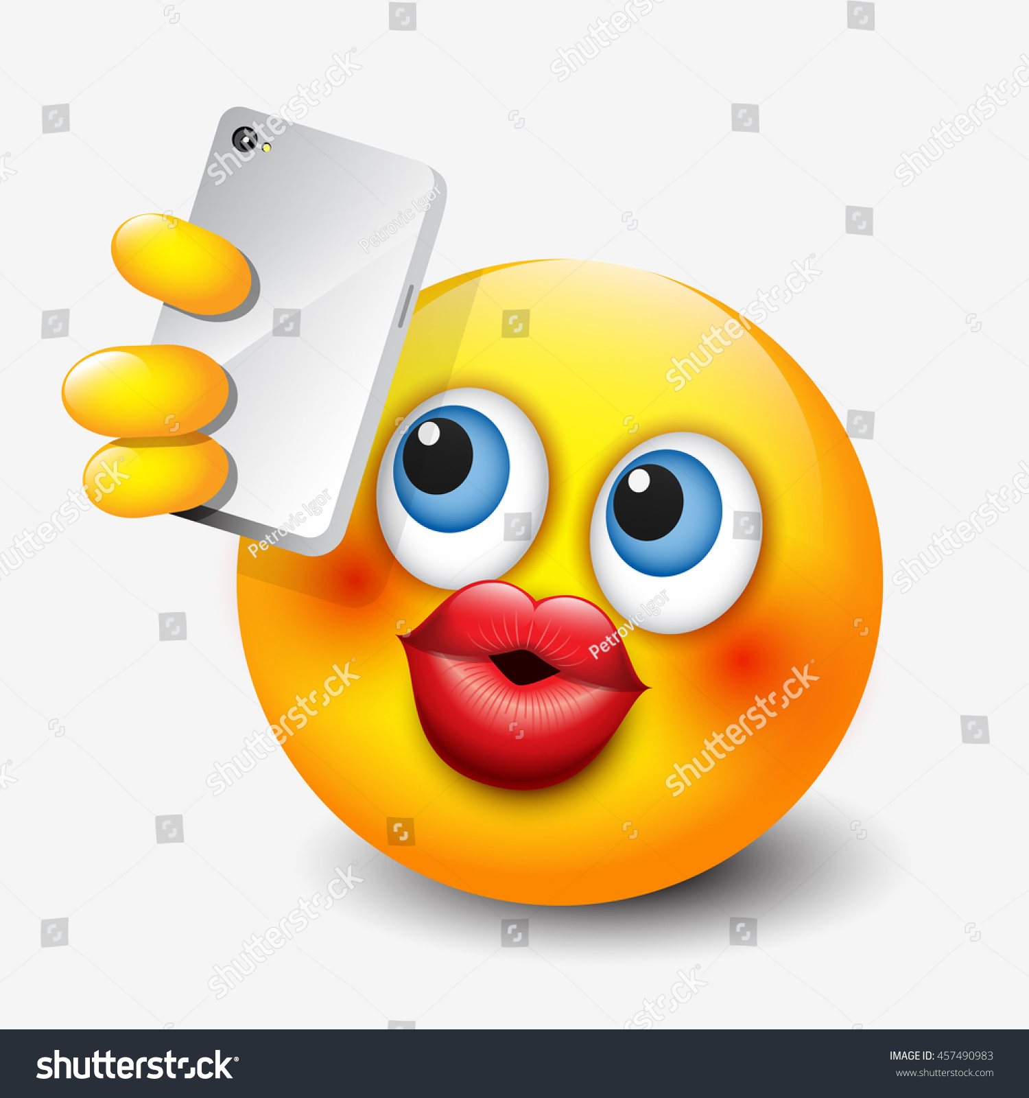 Cute Emoticon Nehmen Sich Mit Seinem Stock Vektorgrafik Lizenzfrei