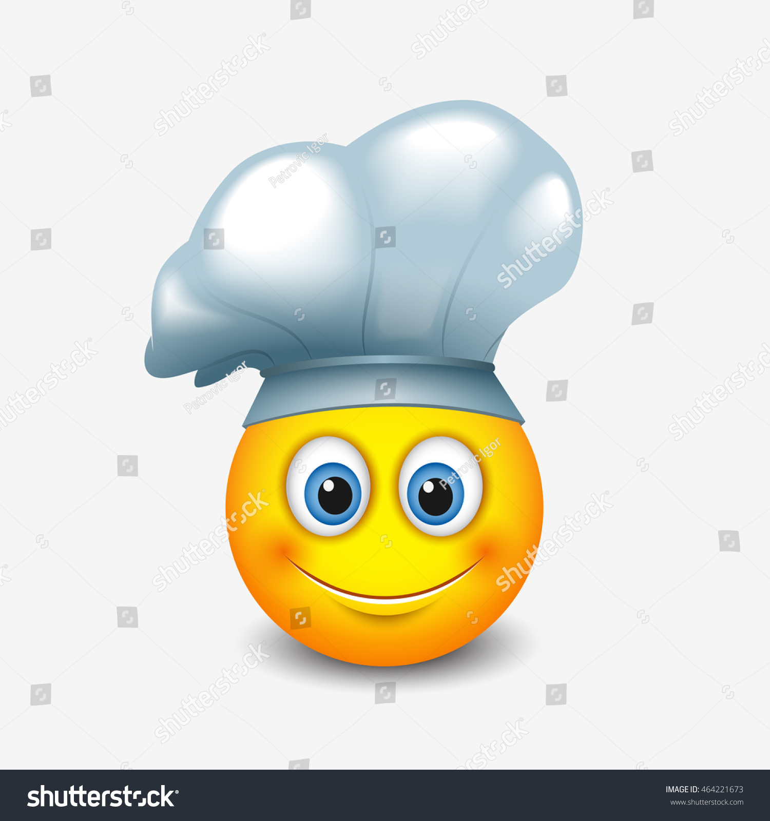Cute Emoticon Wearing Chef Hat Emoji Image Vectorielle 464221673
