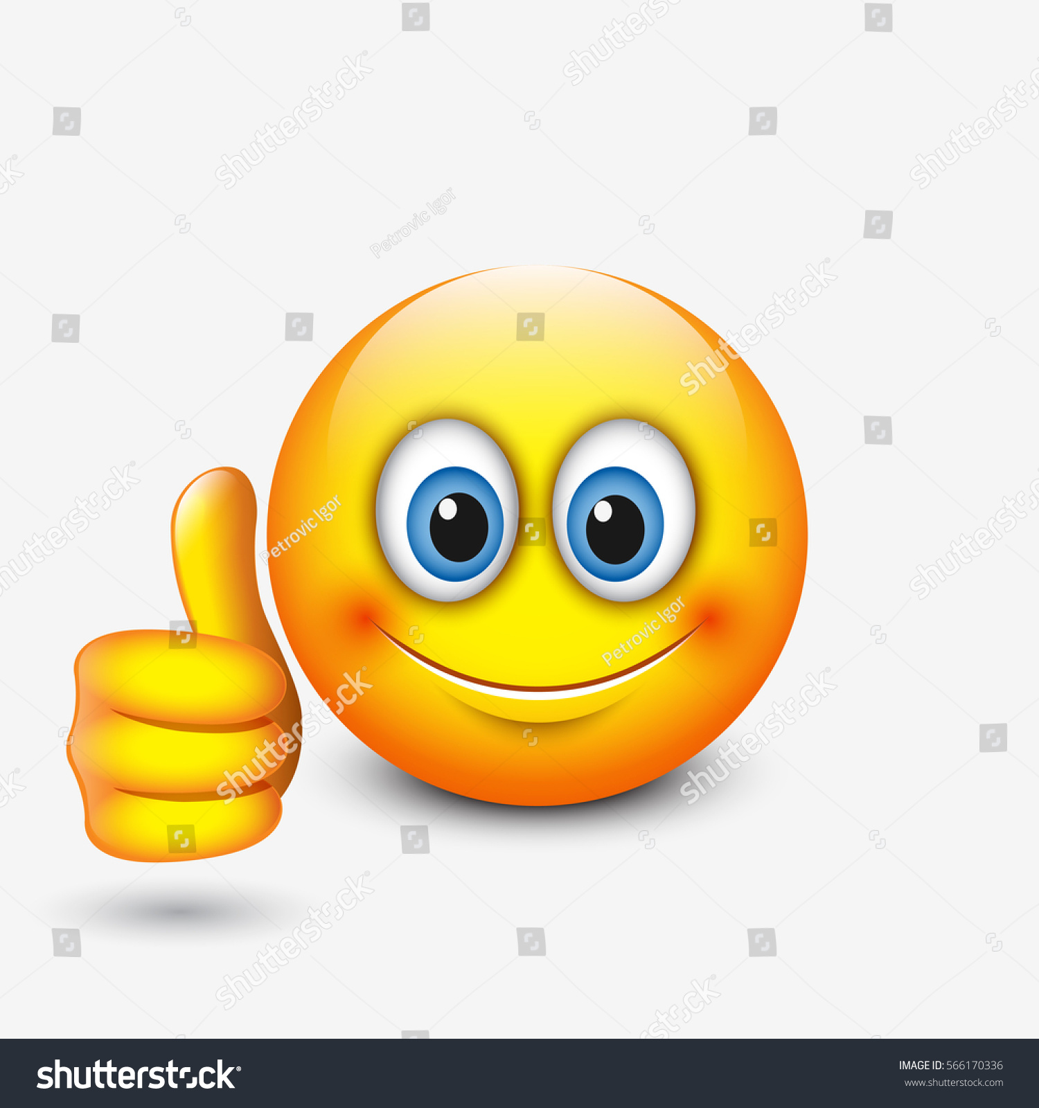 Smiley Emoji With Thumbs Up