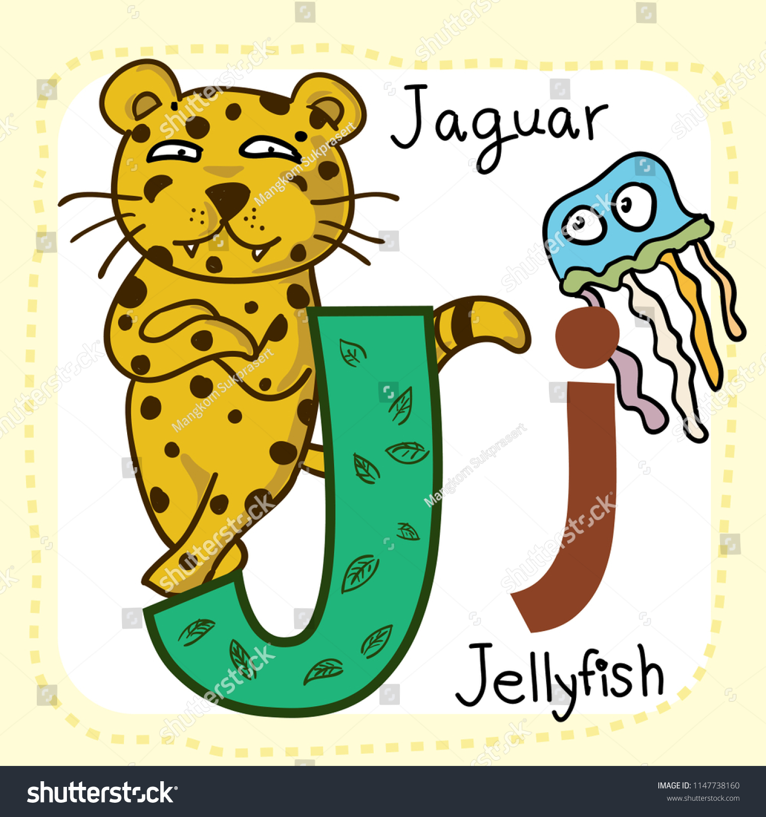 Cute English Alphabet Cute Cartoon Animals Stock Vector (Royalty Free ...