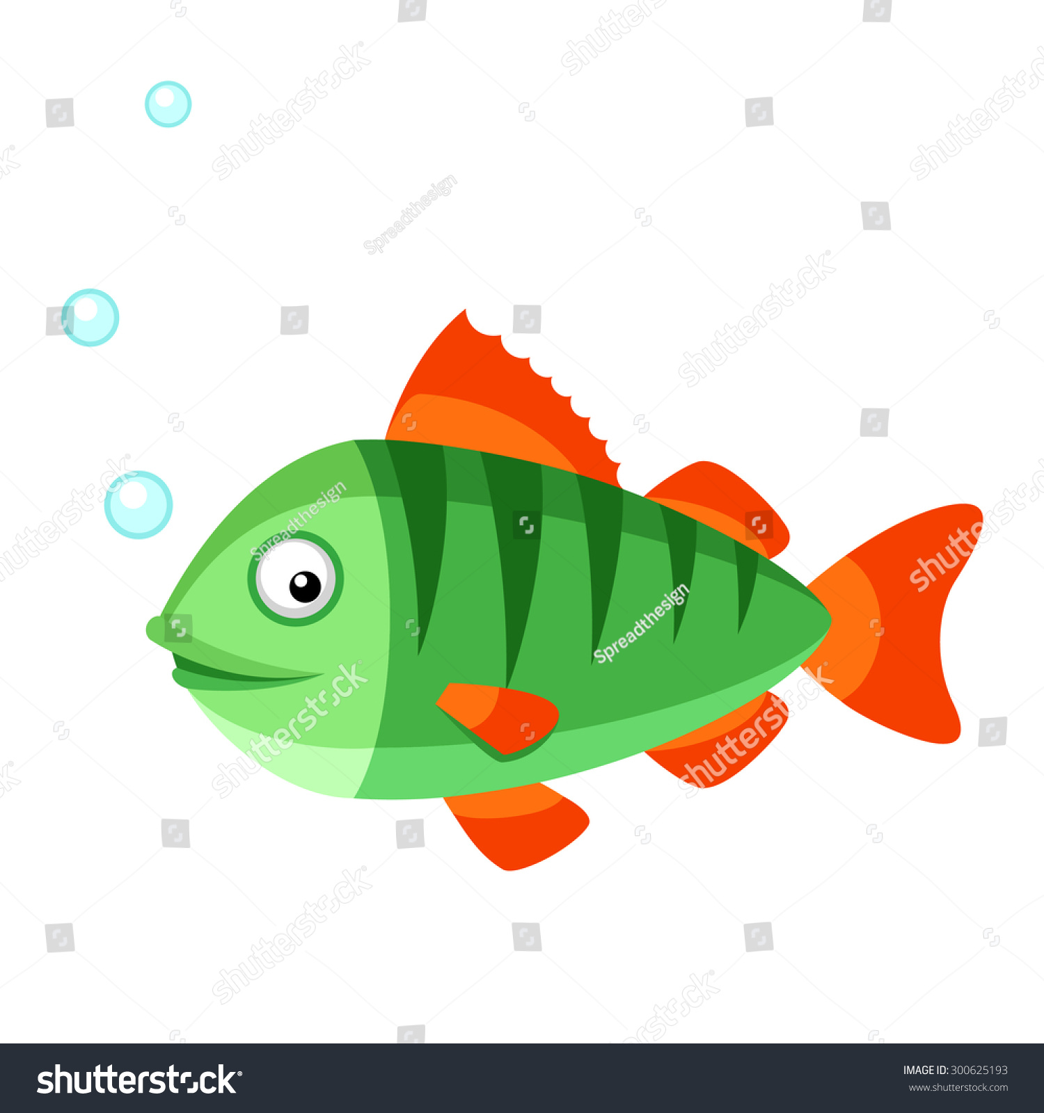 Cute Fish Cartoon Stock Vector (Royalty Free) 300625193