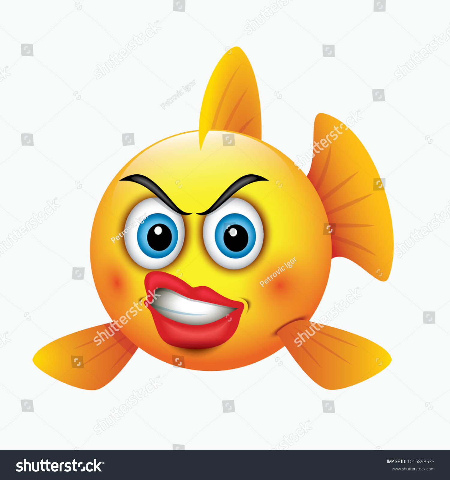 Cute Fish Emoticon Emoji Smiley Vector: vetor stock (livre de direitos ...