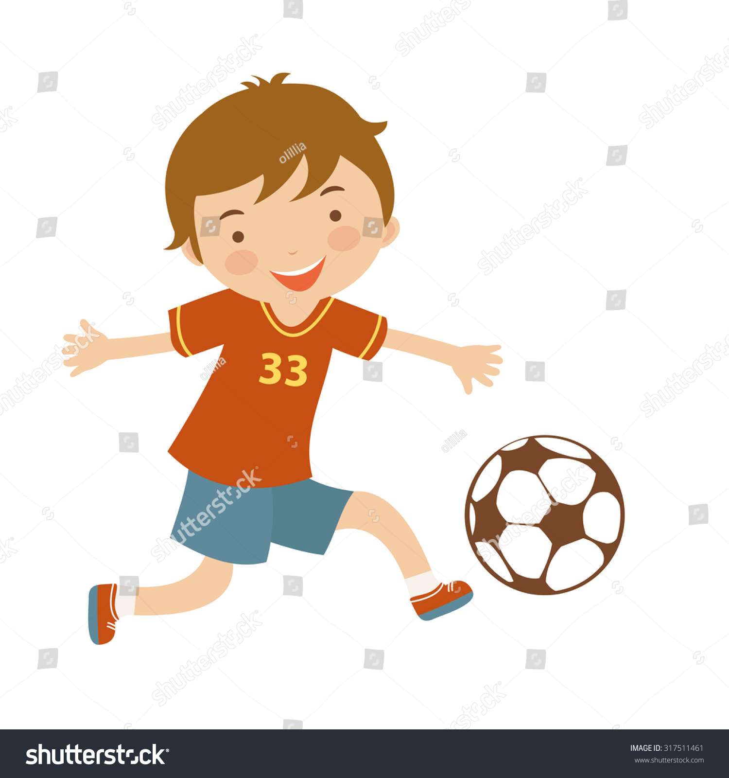 Cute Football Player Illustration Vector Format vector de stock (libre