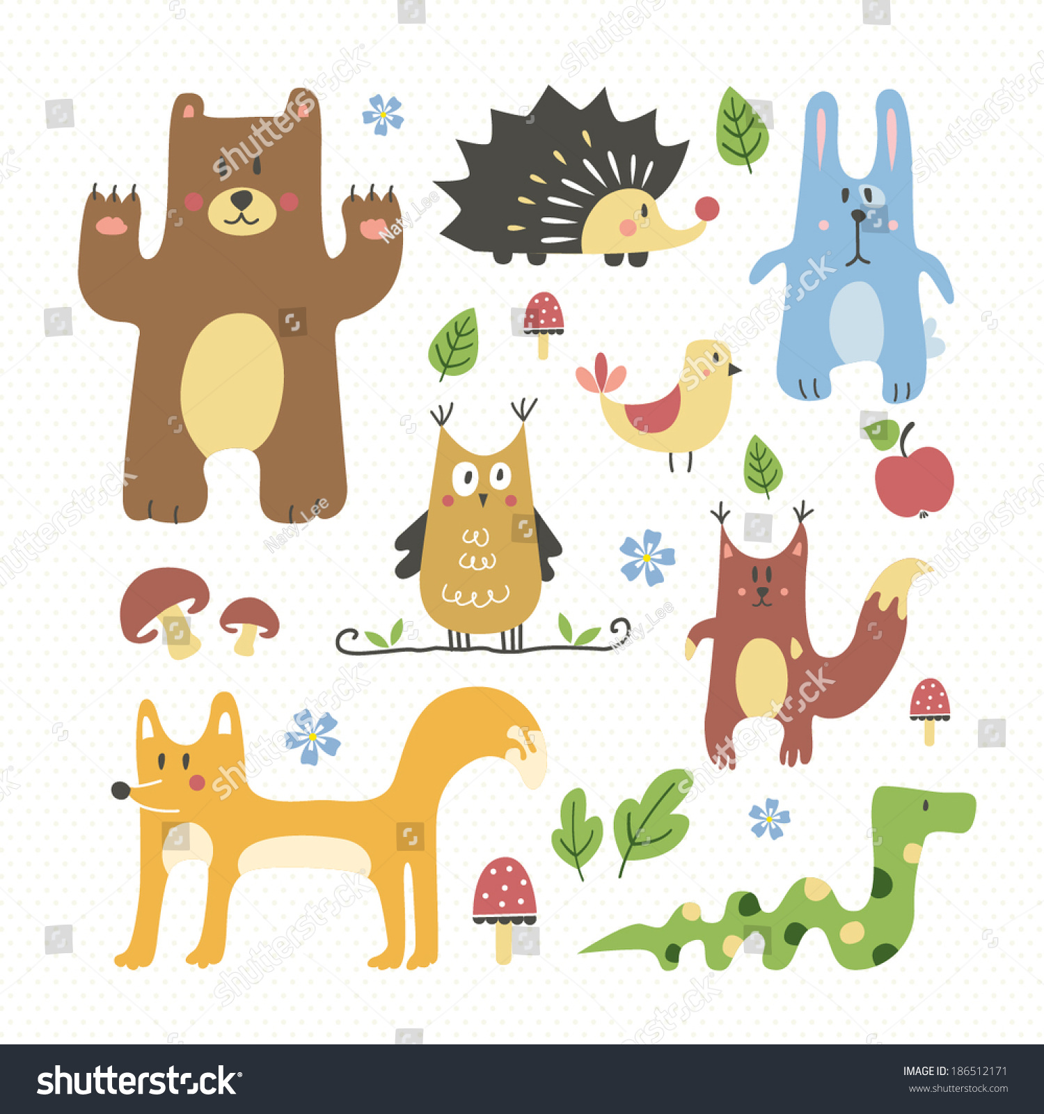 SVG of Cute forest animals set svg
