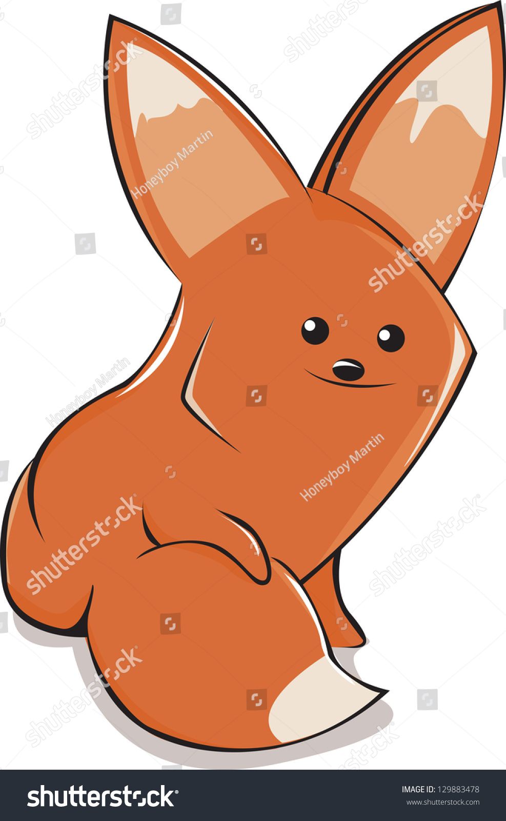 Cute Fox Stock Vector Illustration 129883478 : Shutterstock