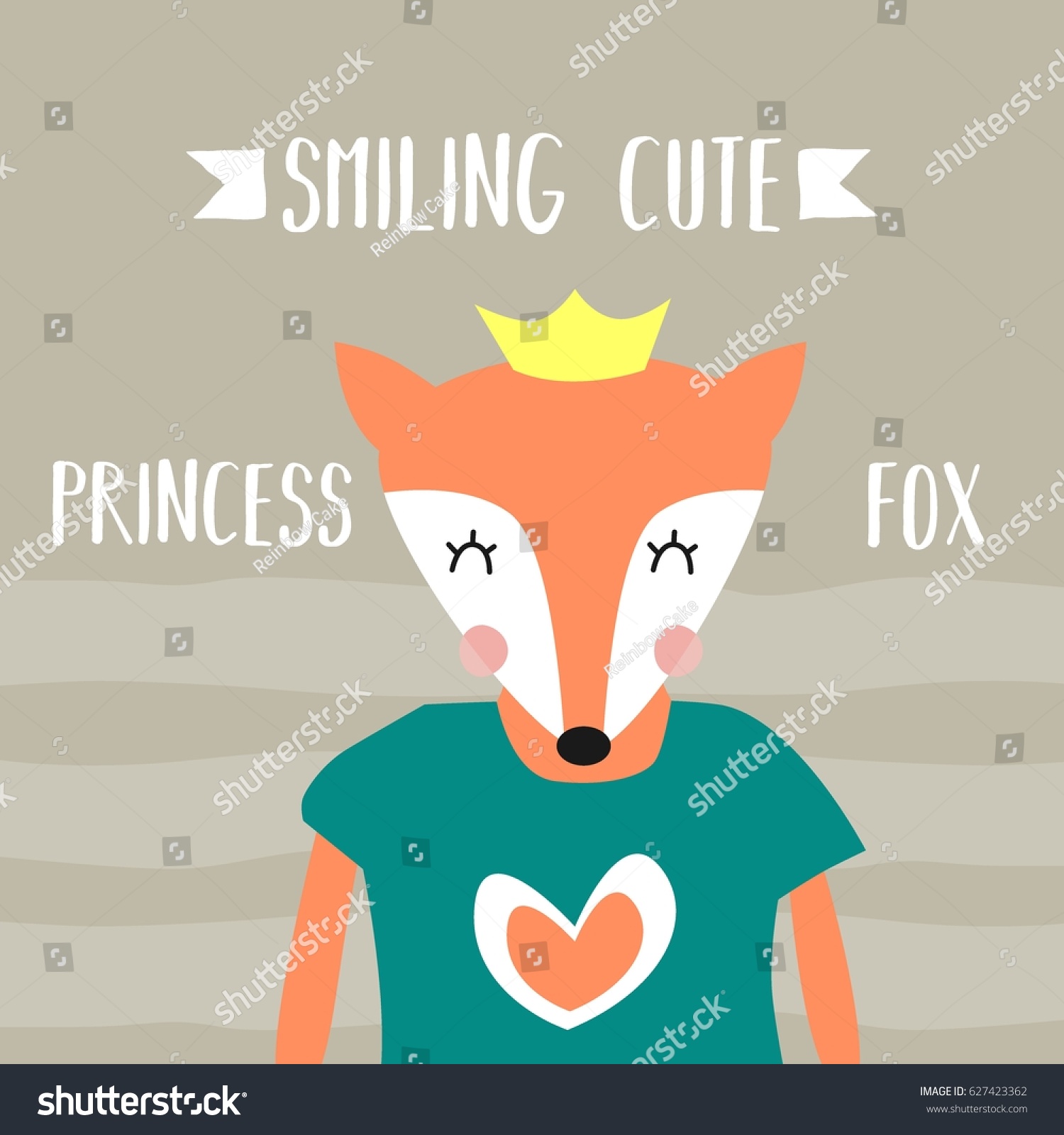 Cute Fox Cartoon Vector Illustration Stock Vector Royalty Free 627423362 Shutterstock