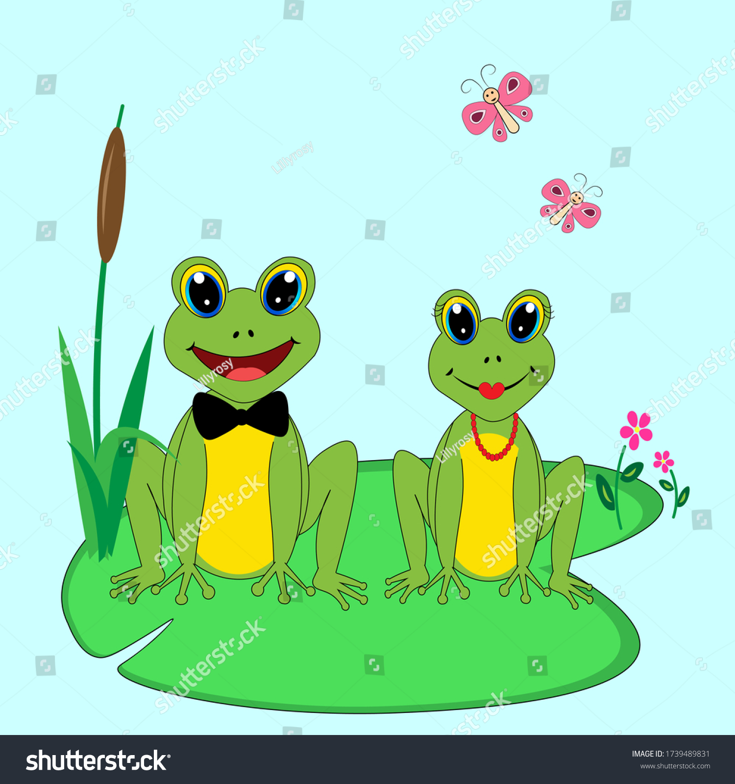 Cute Frog Cartoon Illustration Character Vector Stock Vector (Royalty ...