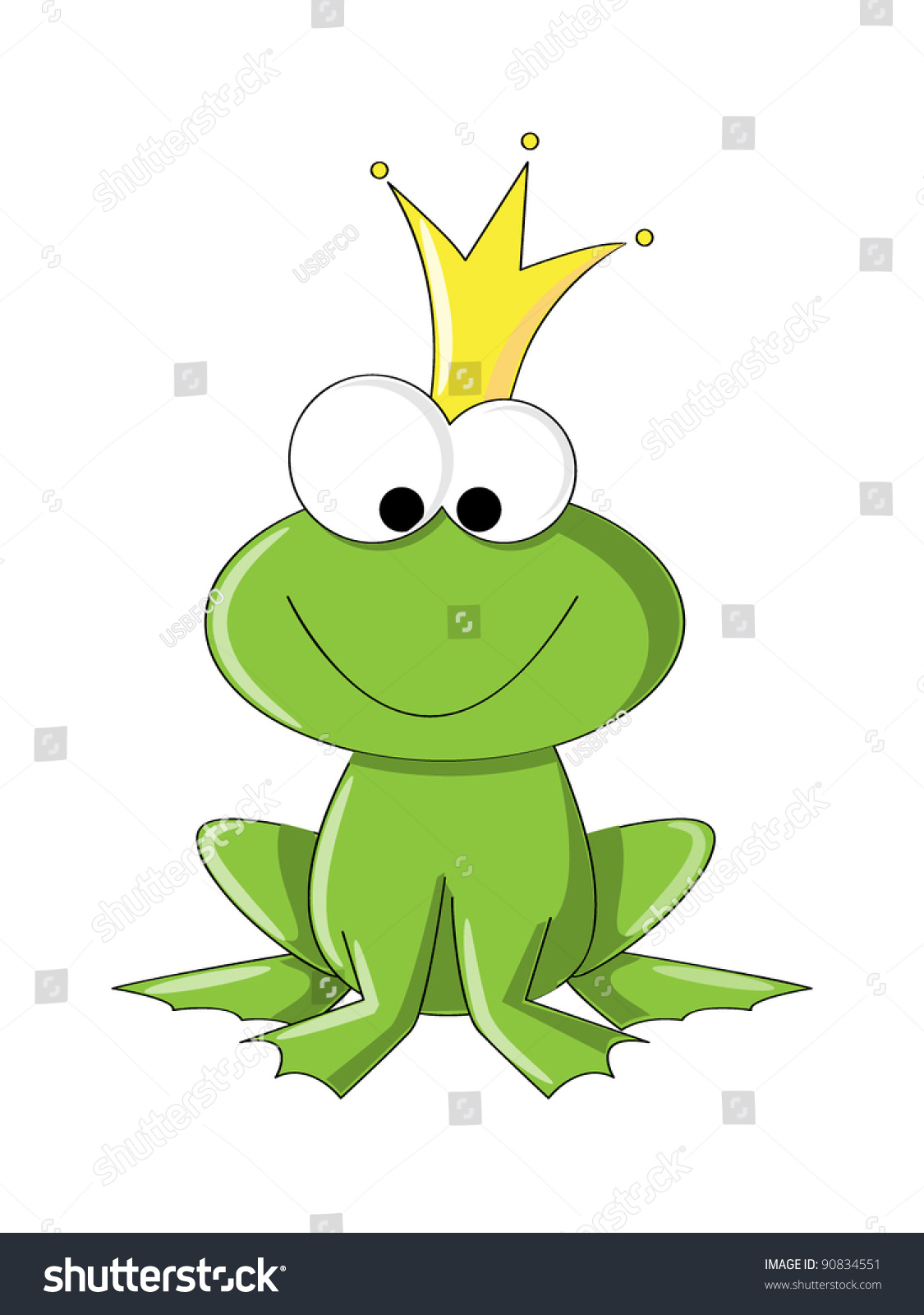 Cute Frog Princess Or Prince Stock Vector Illustration 90834551 ...