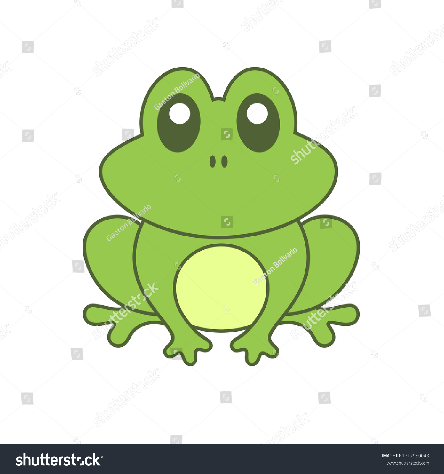 Vektor Stok Cute Frog Outline Vector Illustration (Tanpa Royalti ...