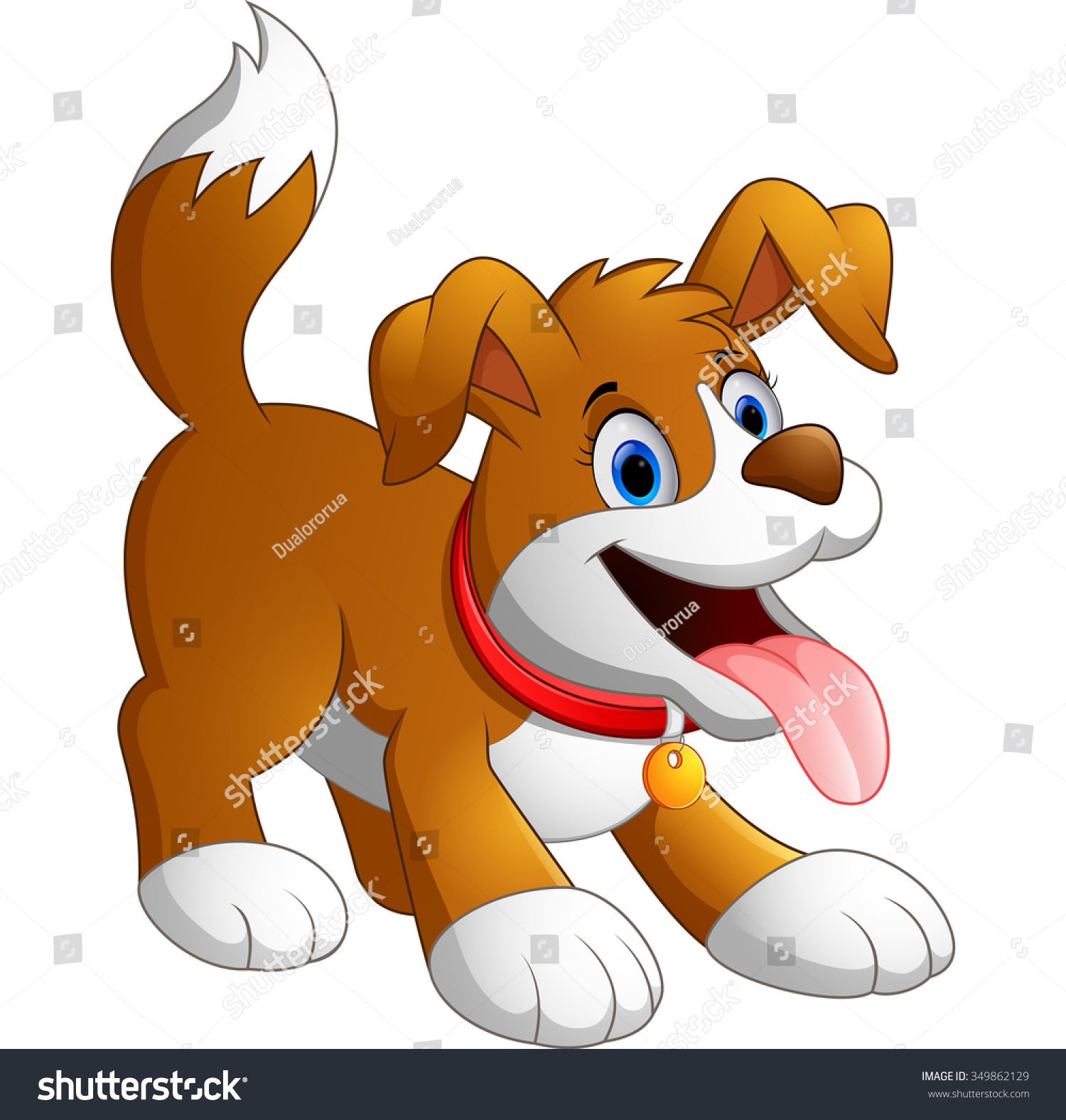 Cute Fun Dog Cartoon Stock Vector Illustration 349862129 : Shutterstock