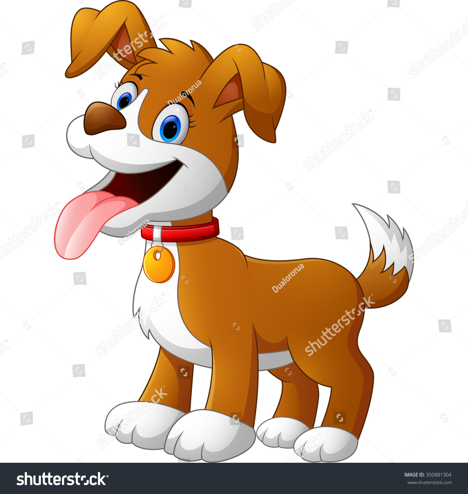 Cute Fun Dog Cartoon Stock Vector 350881304 : Shutterstock