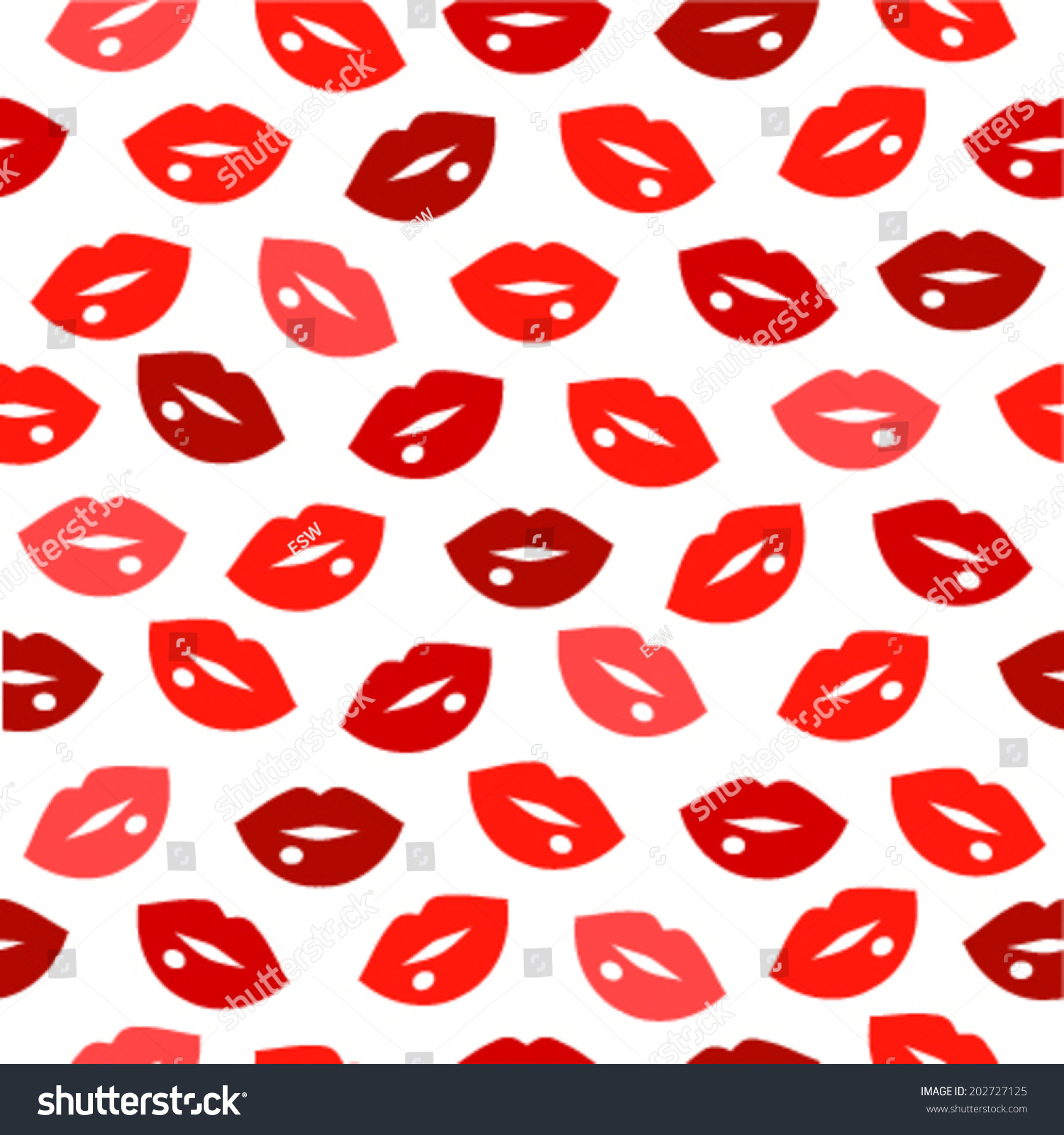 Cute Fun Red Lips Kiss Seamless Stock Vector (Royalty Free) 202727125 ...