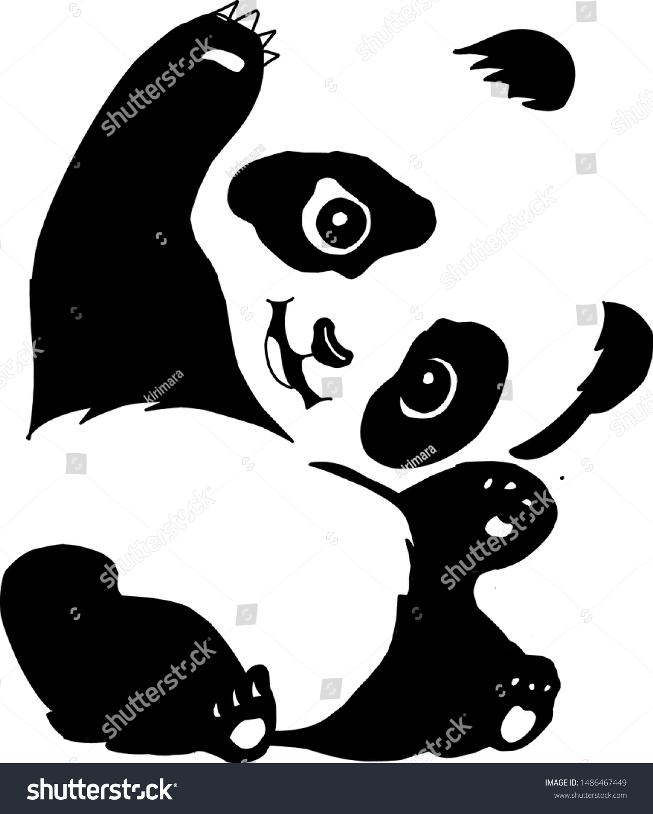 Cute Funny Cartoon Baby Panda Bear Stock Vector Royalty Free