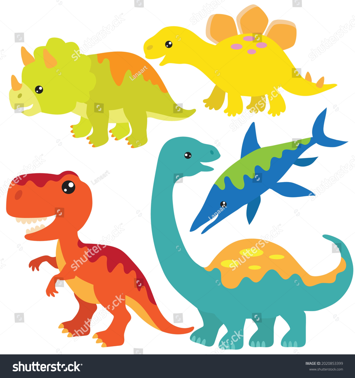 Cute Funny Dinosaur Vector Cartoon Illustration Stock Vector (Royalty ...