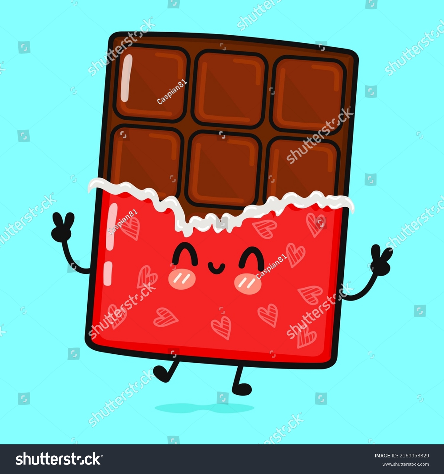 Cute Funny Jumping Chocolate Vector Hand Stock Vector (Royalty Free ...