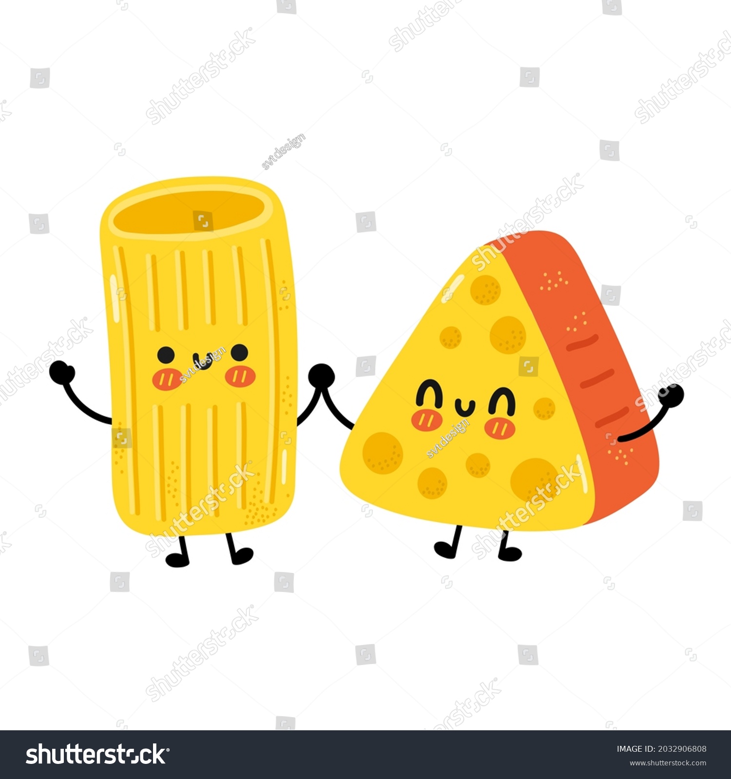 SVG of Cute funny macaroni pasta noodles and cheese character. Vector hand drawn cartoon kawaii character illustration icon. Isolated on white background. Cute macaroni pasta, cheese cartoon mascot concept svg