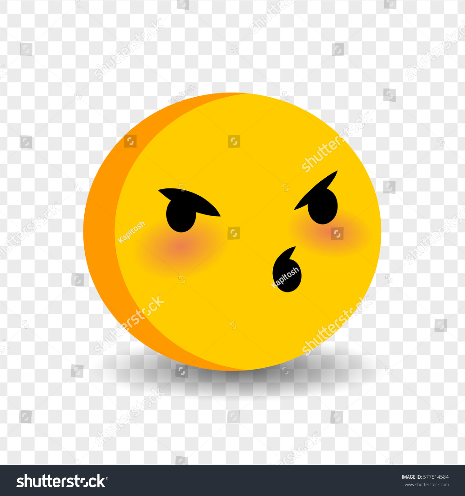 Cute Funny Smile Indignant Face Vector Stock Vector (royalty Free 