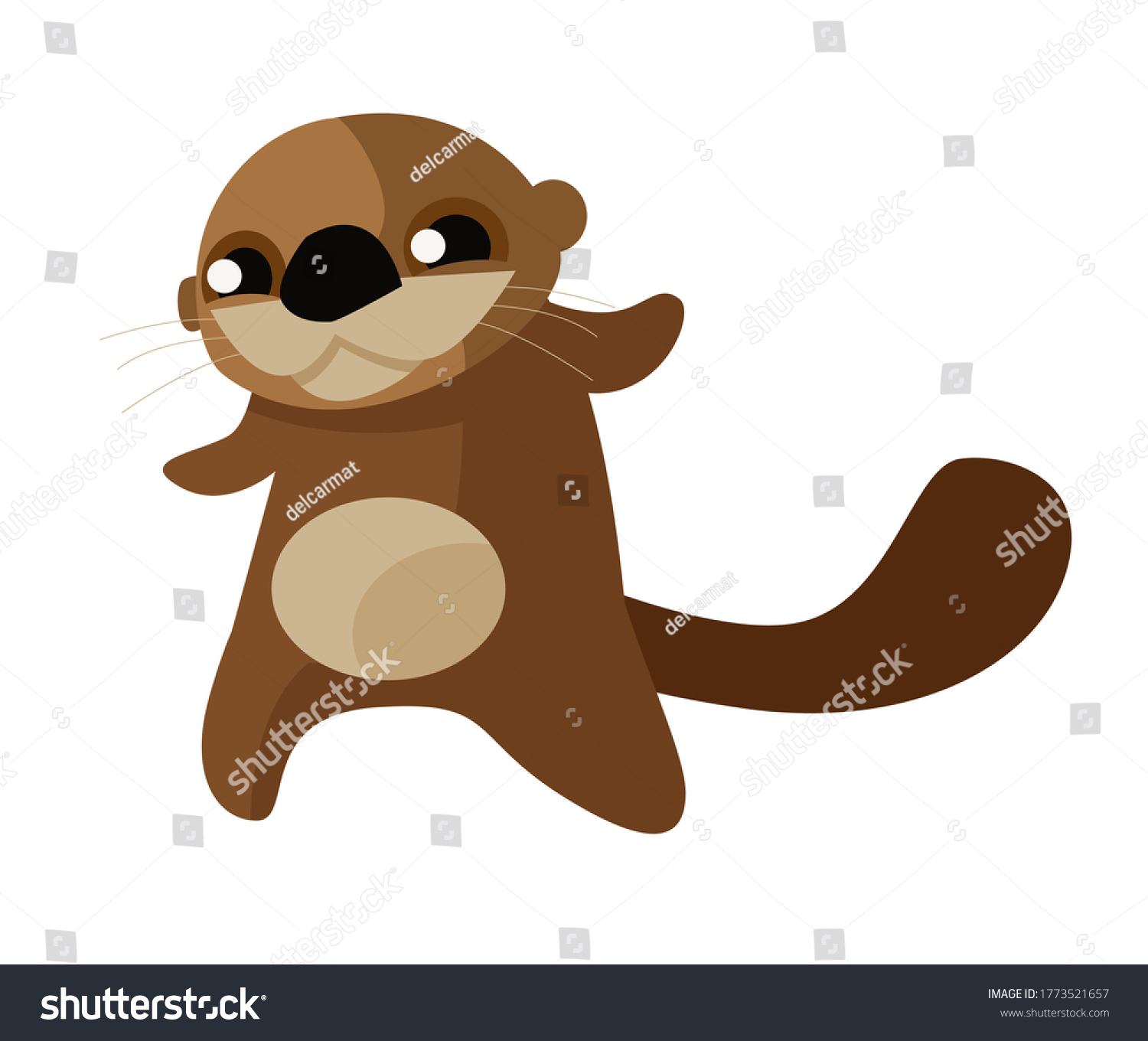 Cute Furry Animal Castor Armin Cartoon Stock Vector (Royalty Free ...
