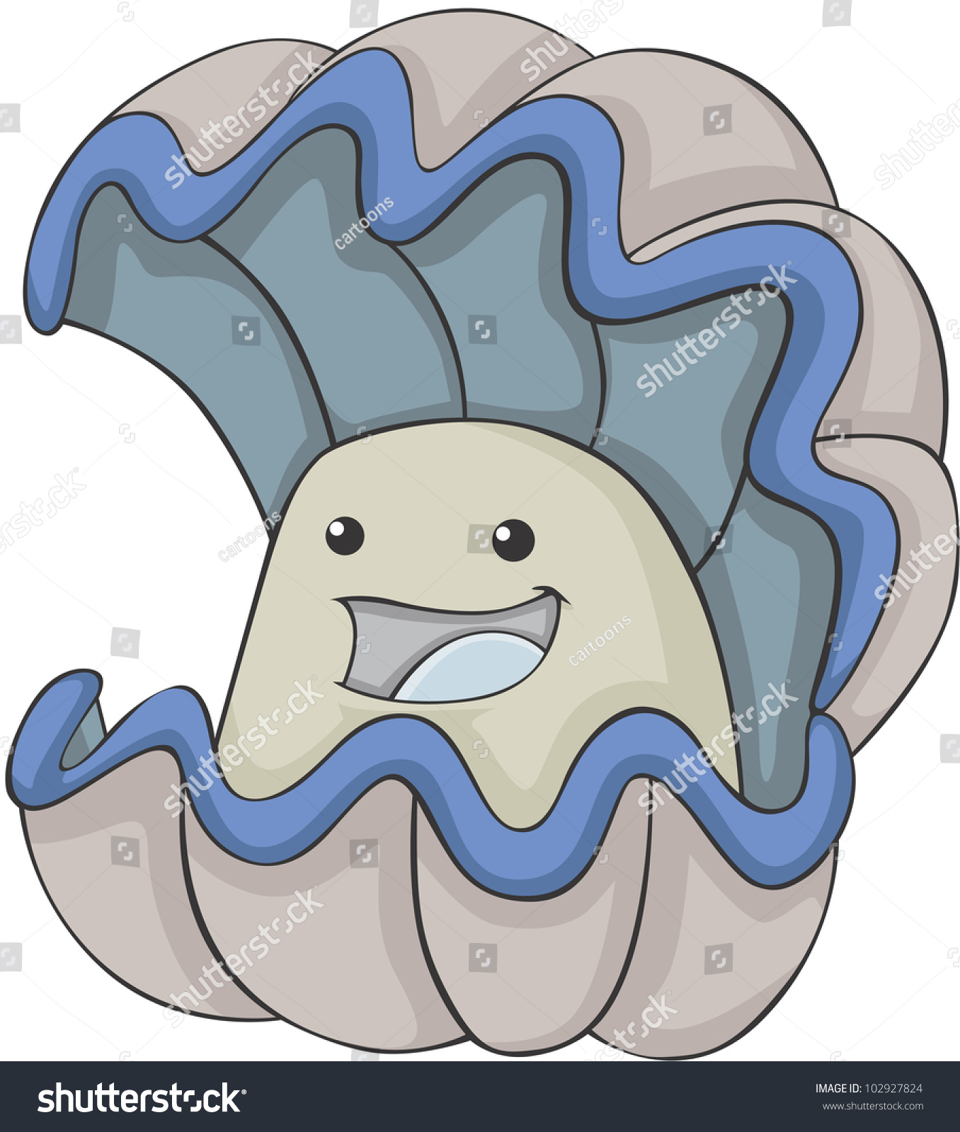 Cute Giant Clam Cartoon เวกเตอร์สต็อก 102927824 Shutterstock