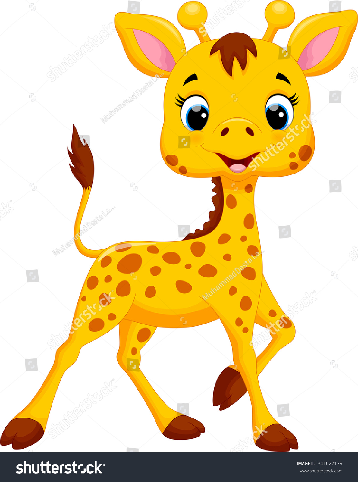 Cute Giraffe Cartoon Stock Vector 341622179 : Shutterstock