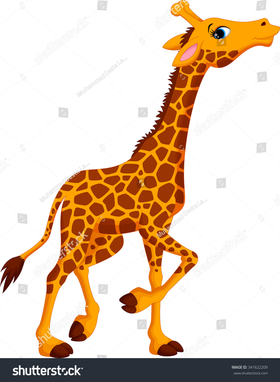 Cute Giraffe Cartoon Stock Vector 341622209 : Shutterstock