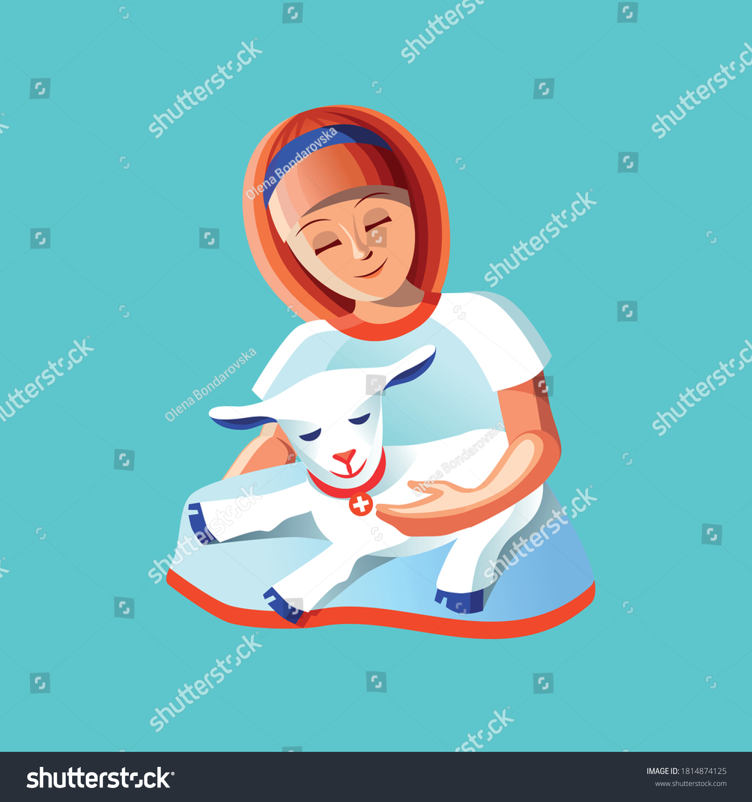 Cute Girl Goat Vector Little Goat Stock Vector Royalty Free 1814874125 Shutterstock