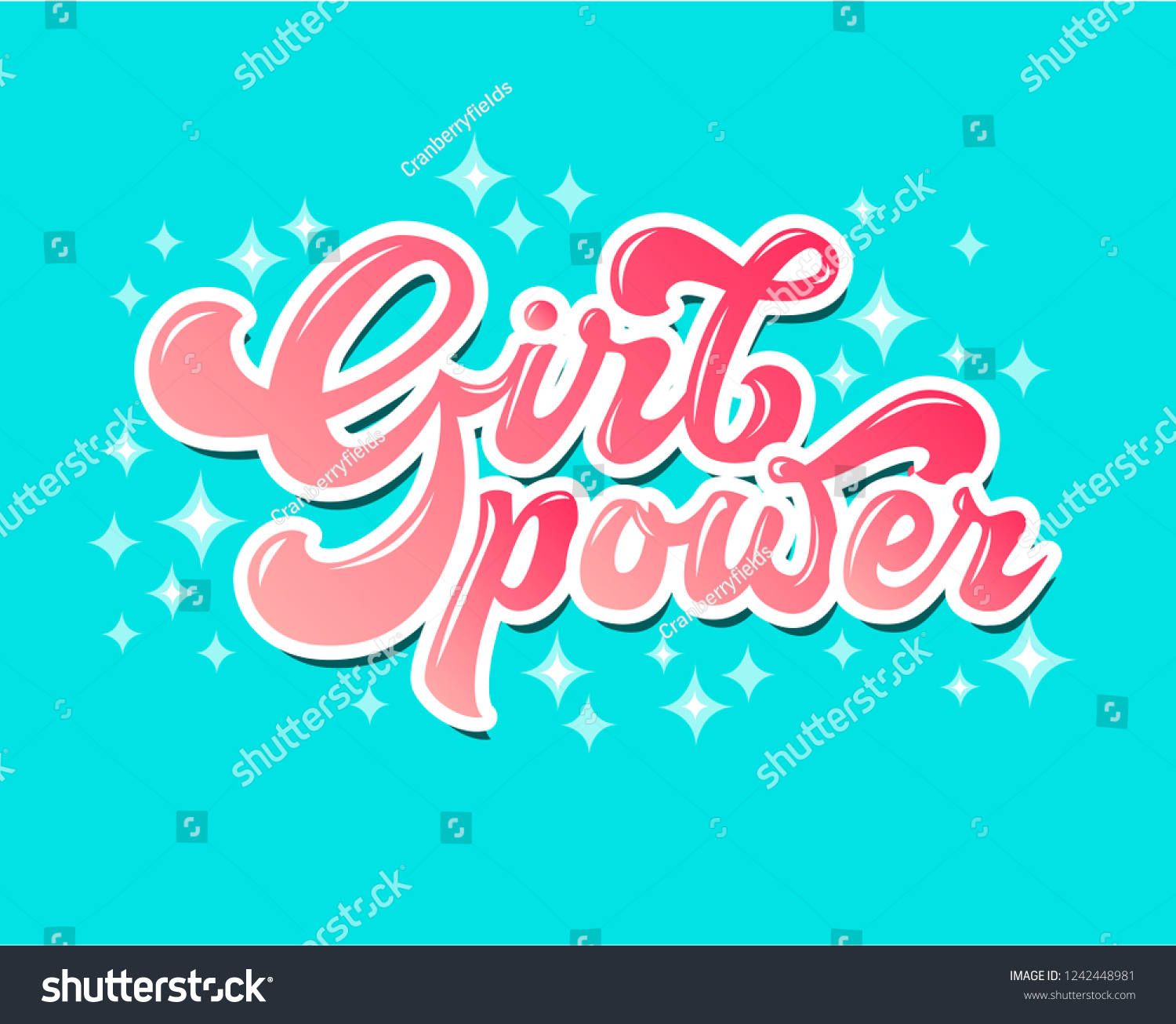 Cute Girl Power Typography Illustration Hand Stock Vector Royalty Free