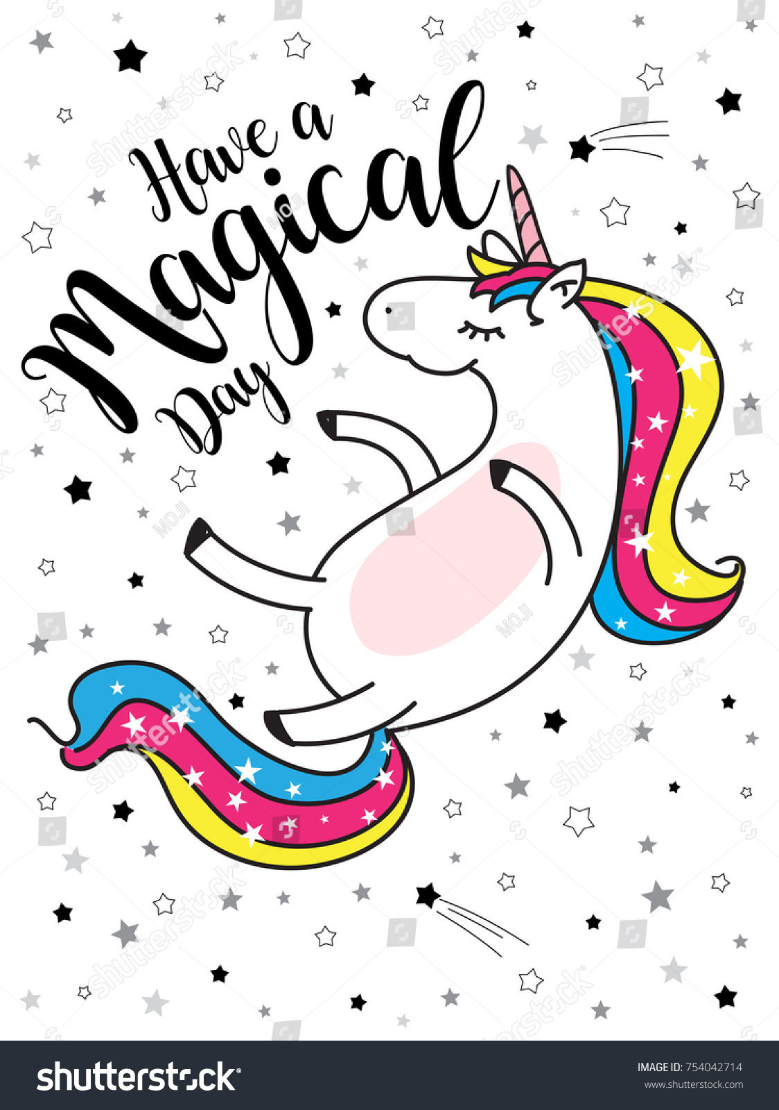 Cute Girls Magical Unicornsweet Kids Graphics Stock Vector Royalty Free