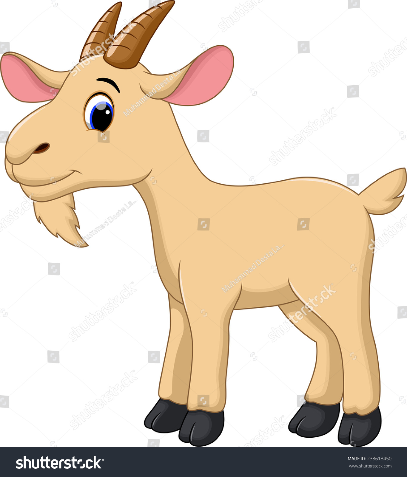 Cute Goat Cartoon Stock Vector Illustration 238618450 : Shutterstock