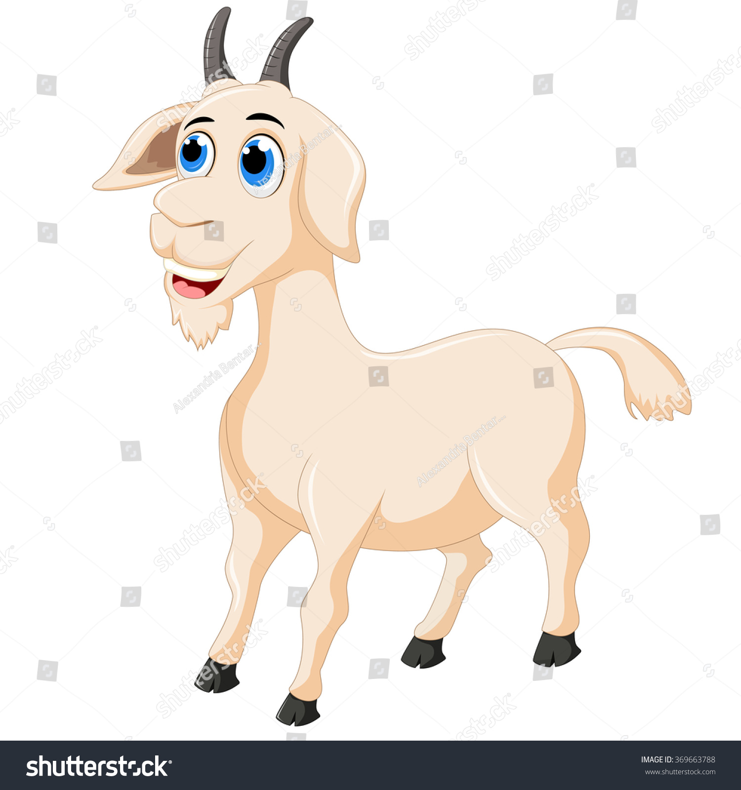 Cute Goat Cartoon Stock Vector 369663788 - Shutterstock