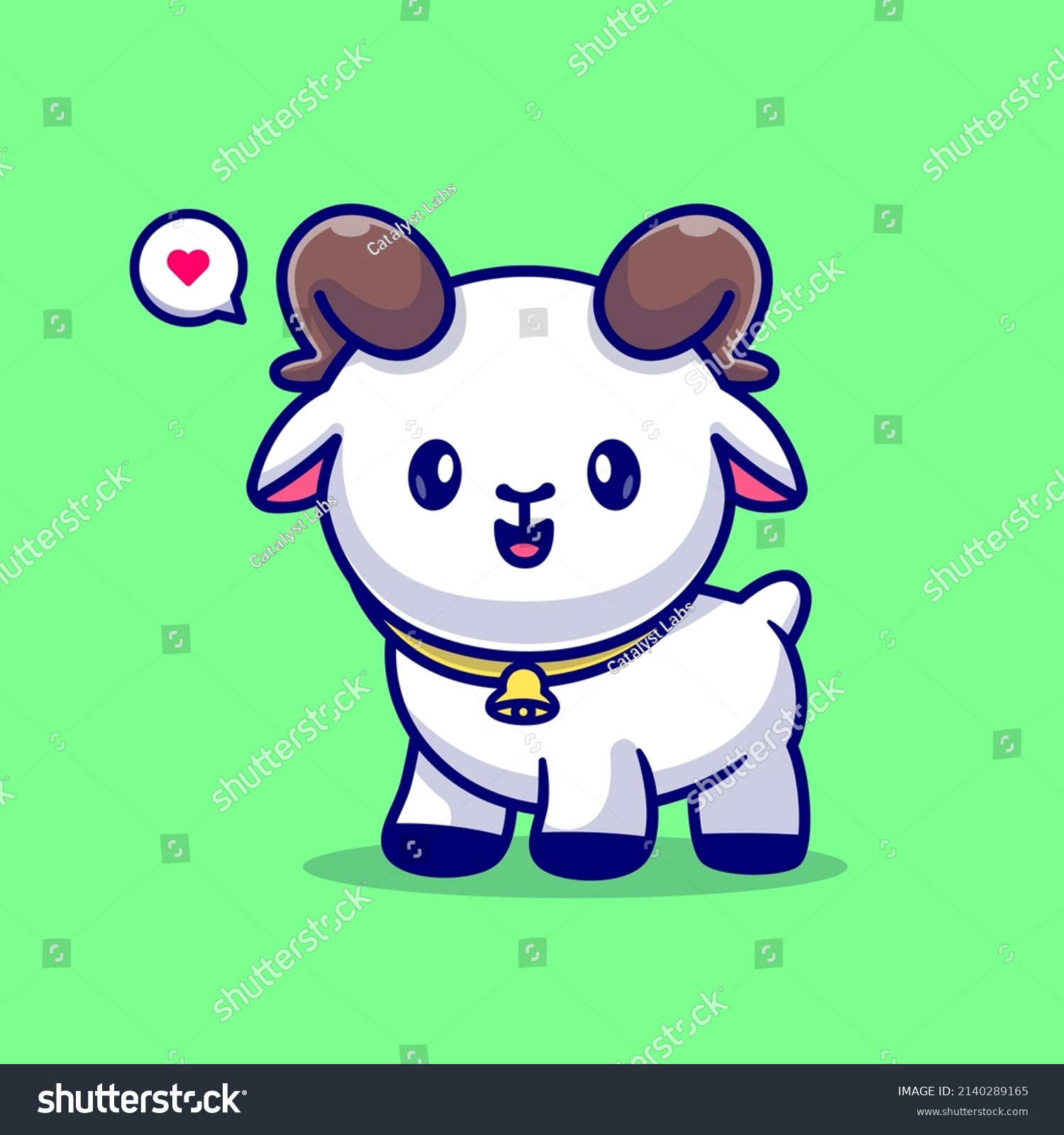 Cute Goat Cartoon Vector Icon Illustration Stock Vector Royalty Free 2140289165 Shutterstock 