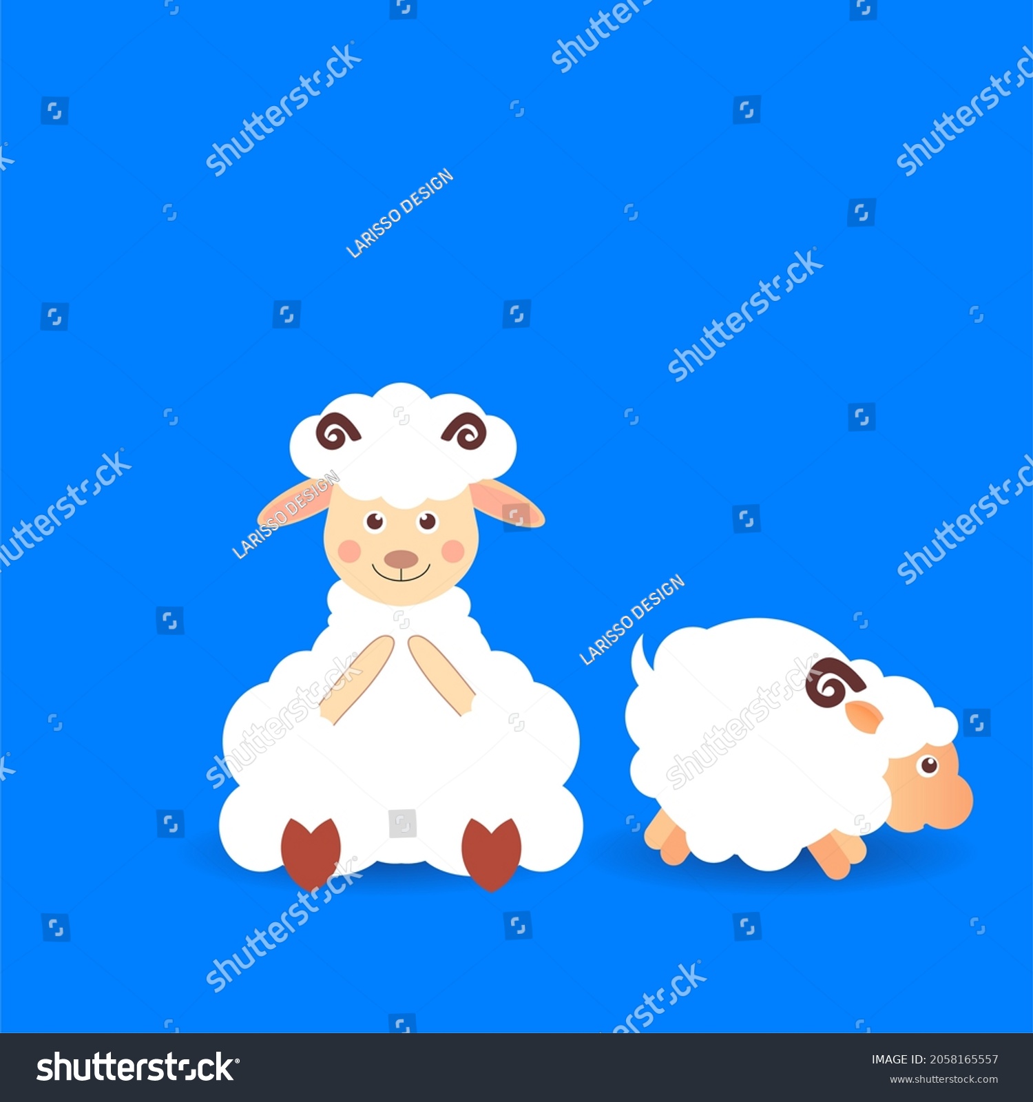 Cute Goat Cartoon Vector Illustration Stock Vector Royalty Free 2058165557 Shutterstock 