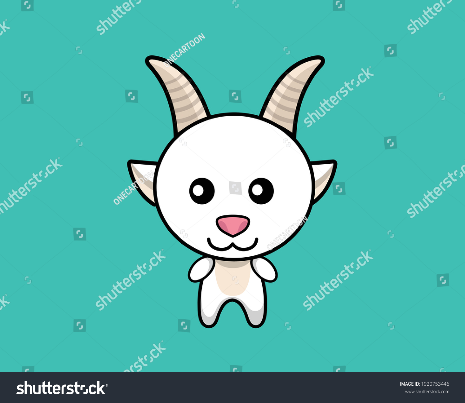 Cute Goat Vector Cartoon Illustration 库存矢量图（免版税）1920753446 Shutterstock 