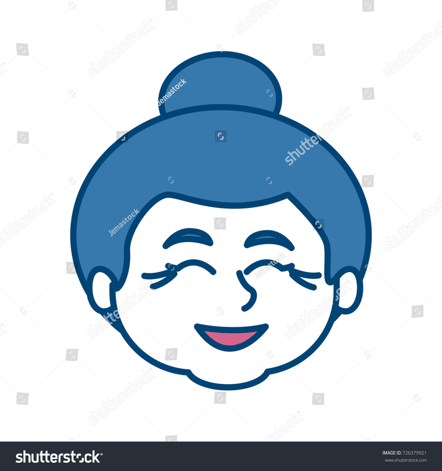 Cute Grandmother Cartoon เวกเตอร์สต็อก ปลอดค่าลิขสิทธิ์ 726379921