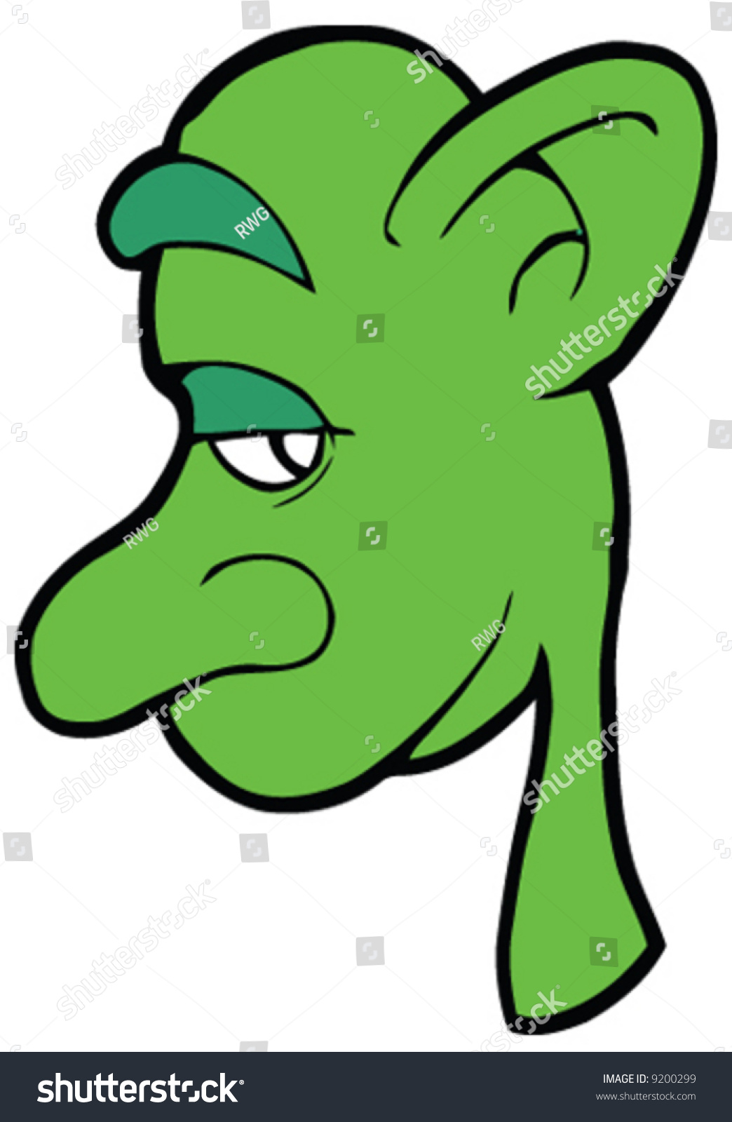 Cute Green Alien Monster Man Bald Stock Vector 9200299 - Shutterstock