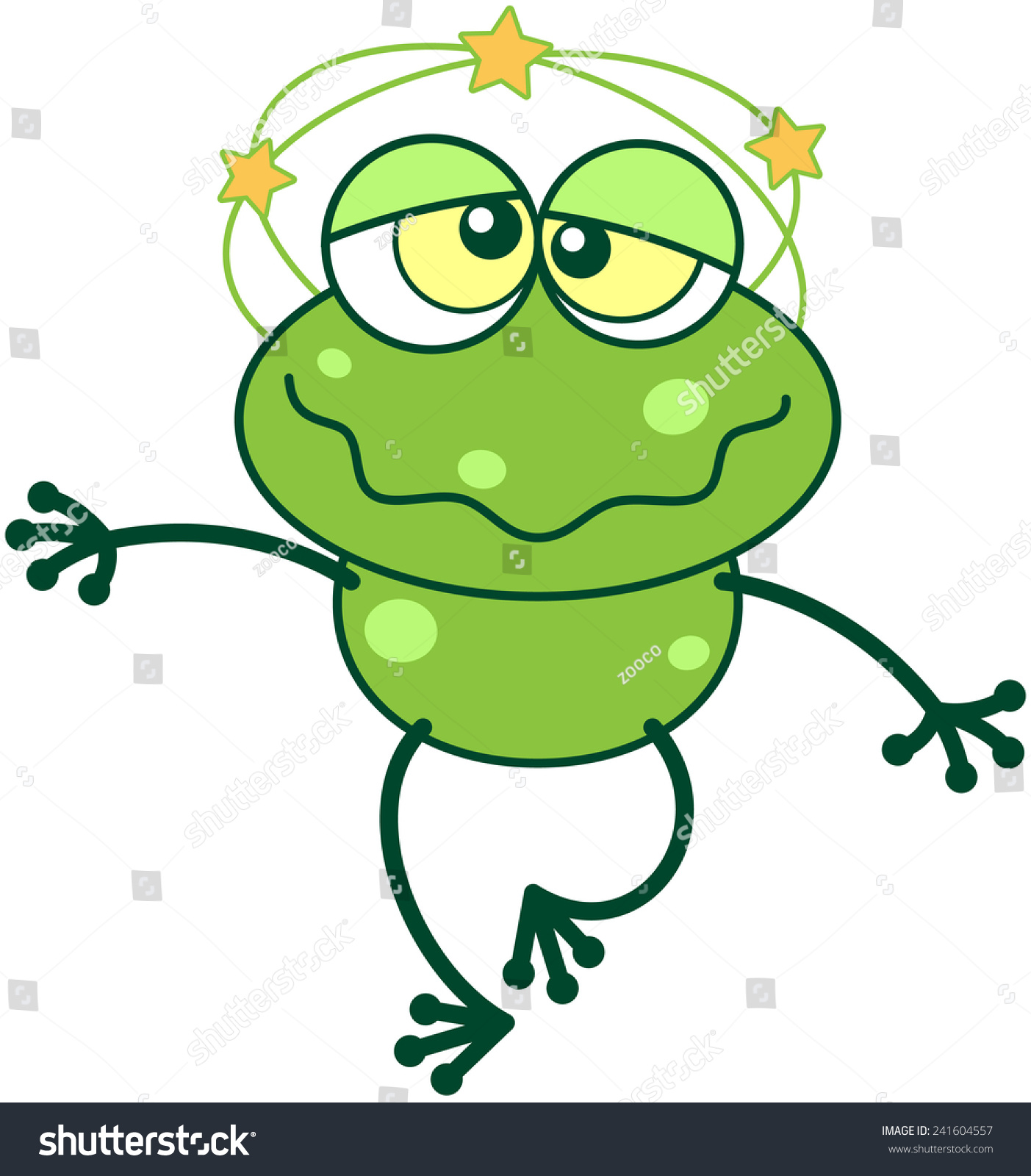 Cute Green Frog Long Legs Funny Stock Vector 241604557 - Shutterstock