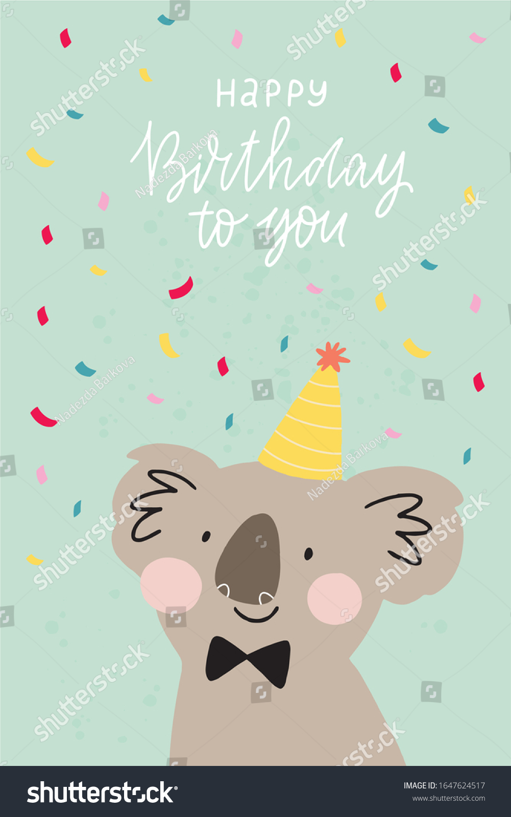 3,115 Cute koala birthday card Images, Stock Photos & Vectors ...