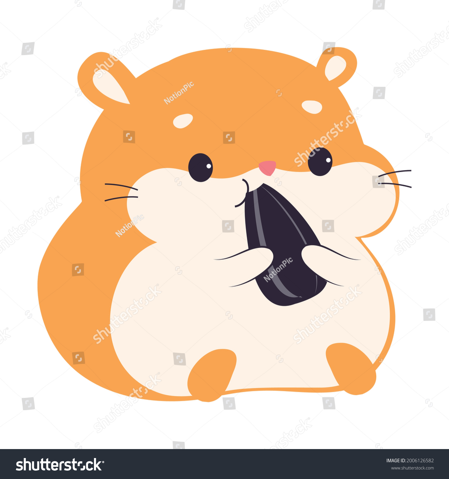 Cute Hamster Eating Sunflower Seed Adorable Stock Vector (royalty Free 