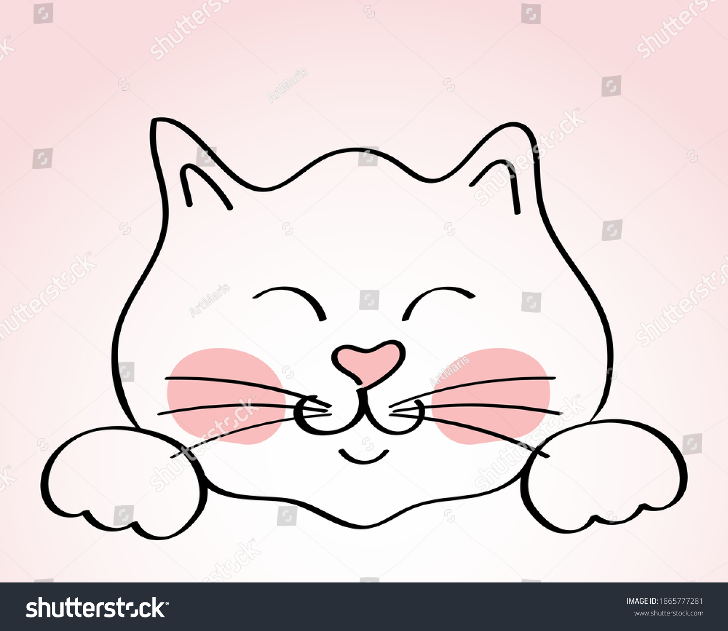 Cute Hand Drawn Cat Doodle Style Stock Vector (Royalty Free) 1865777281 ...