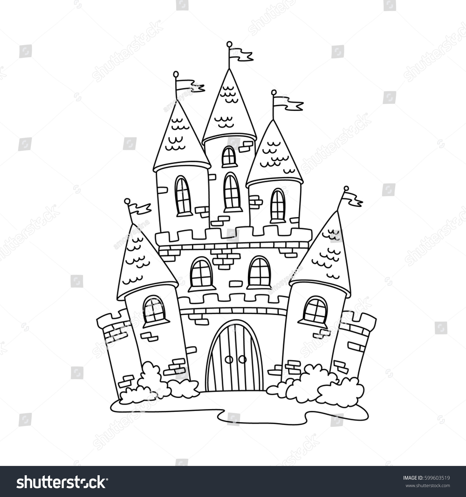 Cute Hand Drawn Doodle Cartoon Fairytale Stock Vector 599603519 