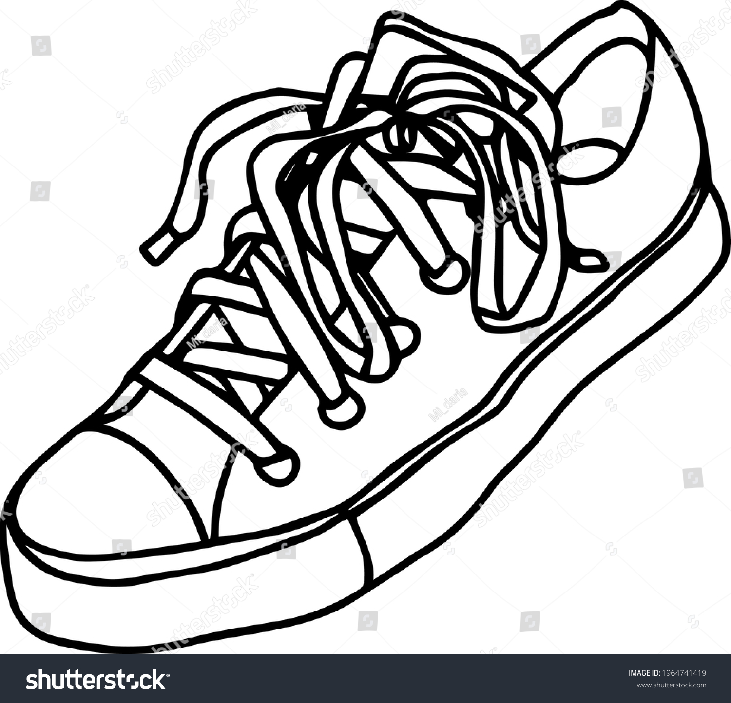 Cute Hand Drawn Sneakers Doodle Illustration Stock Vector (Royalty Free ...