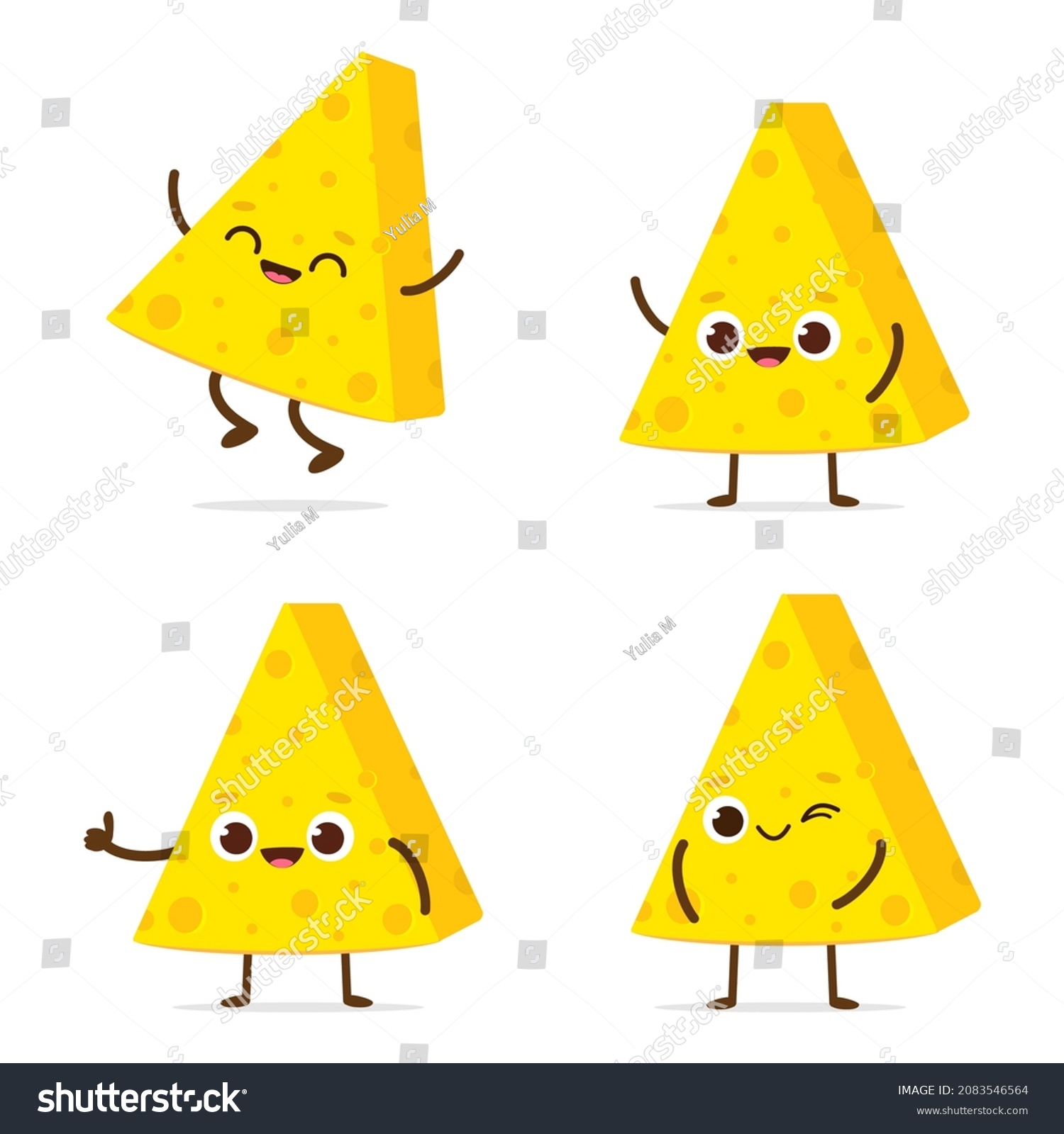 SVG of Cute happy cheese character. Funny food emoticon in flat style. Dairy emoji vector illustration svg