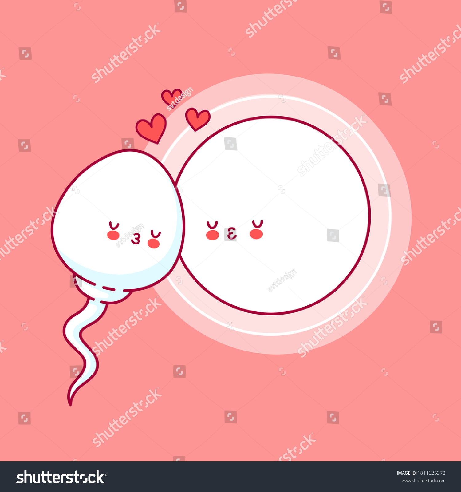 Cute Happy Funny Sperm Cell Kiss Vector Có Sẵn Miễn Phí Bản Quyền 1811626378 Shutterstock 7559