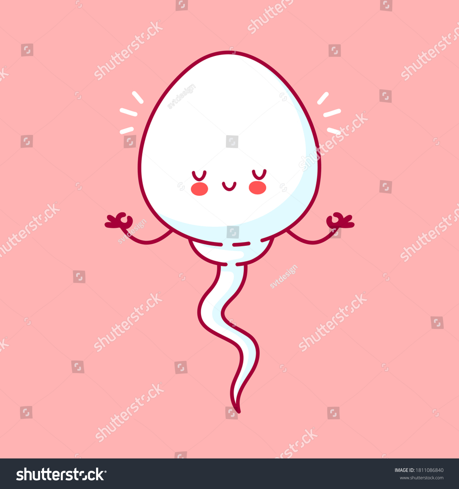 Cute Happy Funny Sperm Cell Meditate Stock Vector Royalty Free 1811086840 Shutterstock