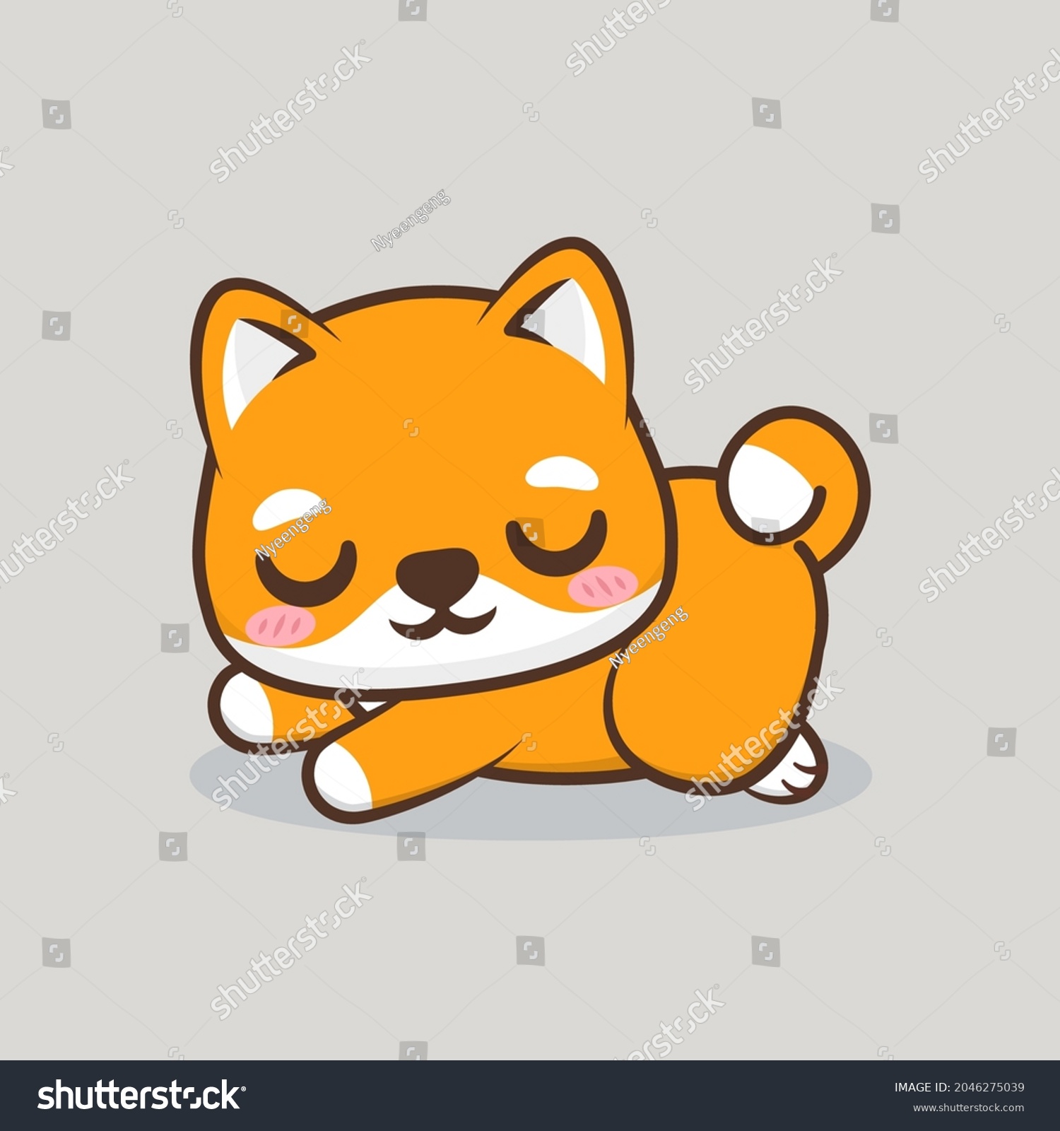 Cute Happy Playful Shiba Inu Poses Stock Vector (Royalty Free ...