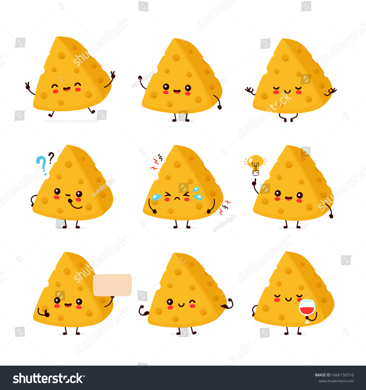 SVG of Cute happy smiling milk cheese emoji set collection.Vector cartoon face character illustration icon design.Isolated on white background.Cheese wine appetizer idea mascot emoji, emoticon bundle concept svg
