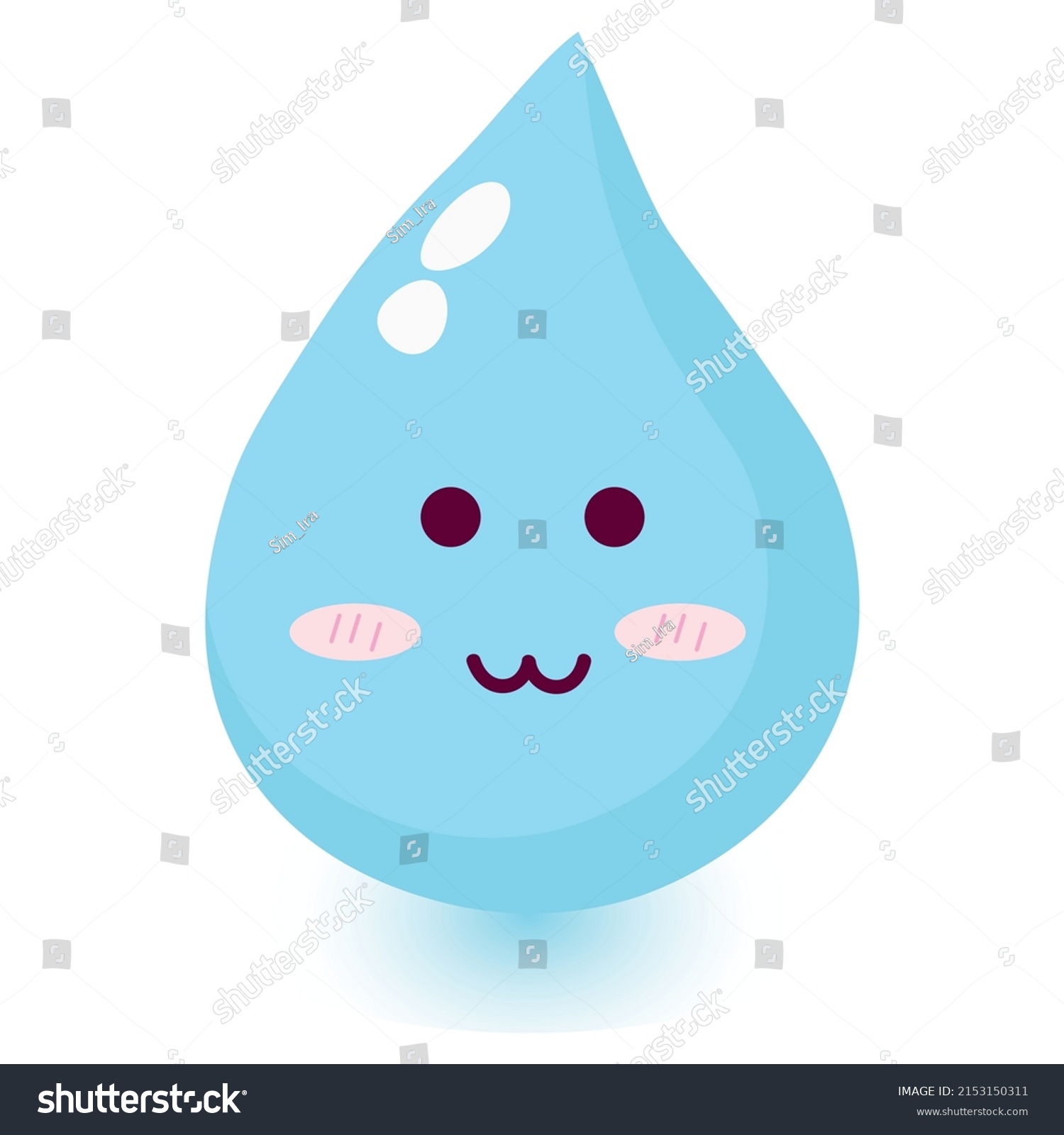 Cute Happy Smiling Water Dropvector Flat Stock Vector (Royalty Free ...