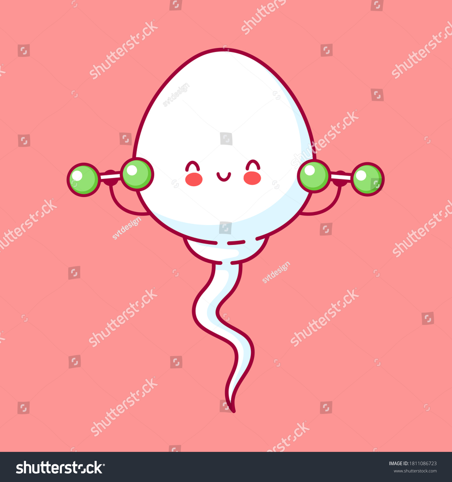 Cute Happy Strong Funny Sperm Cell Stock Vector Royalty Free 1811086723 Shutterstock