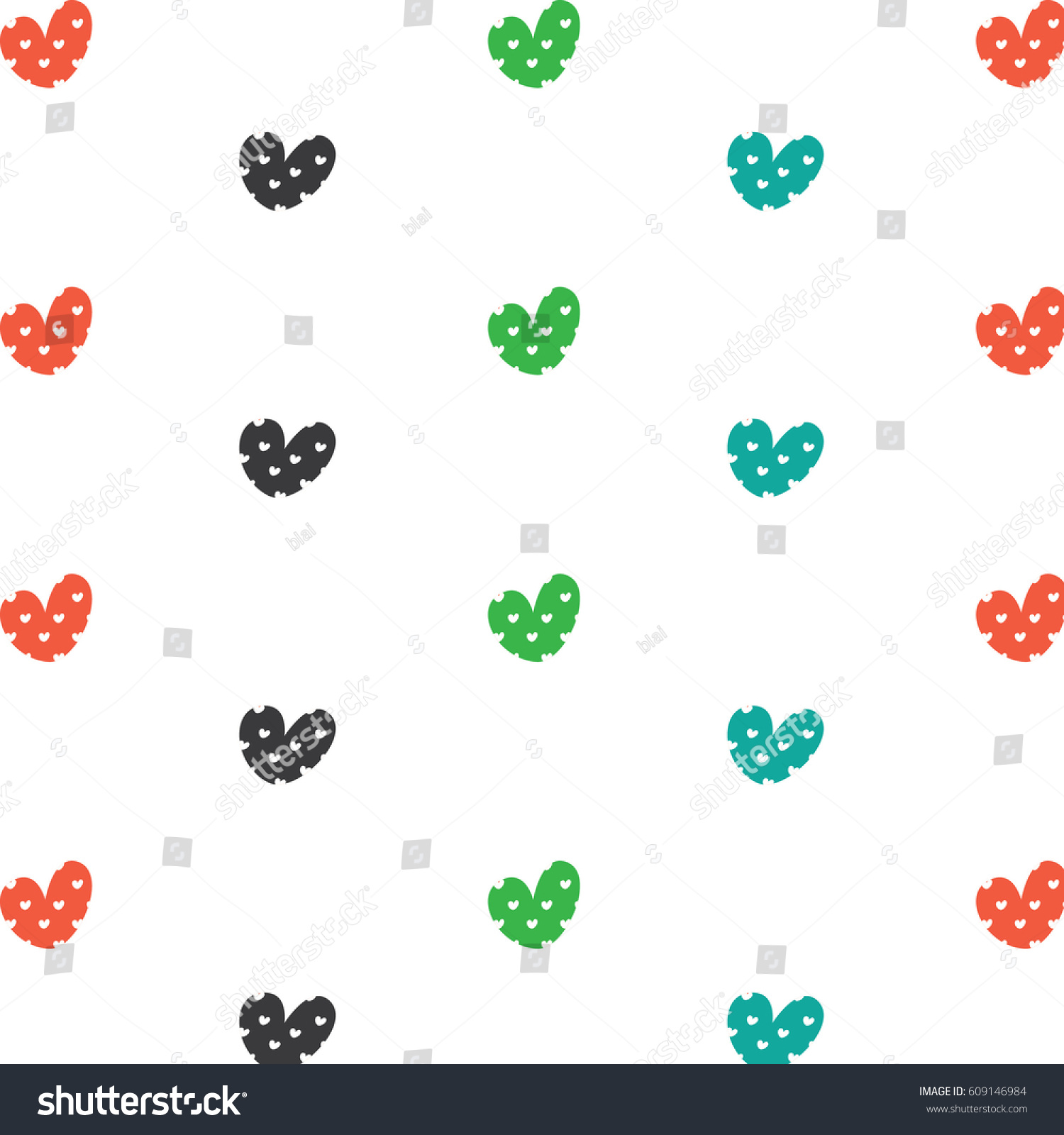 Cute Hearts Stock Vector Royalty Free 609146984 Shutterstock