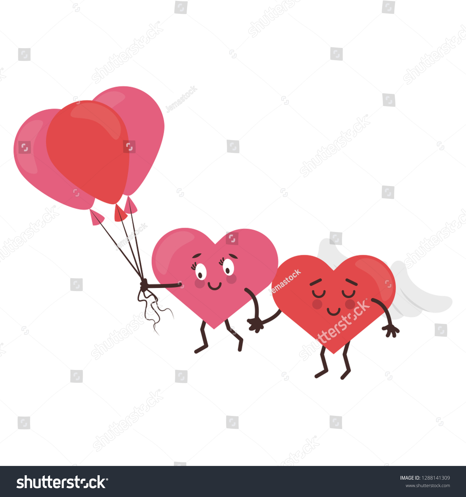 Cute Hearts Love Cartoons Stock Vector Royalty Free 1288141309 Shutterstock